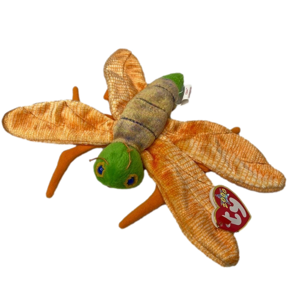 TY Beanie Babies - Glow the Firefly 4283 - Lightning Bug Insect Orange Green
